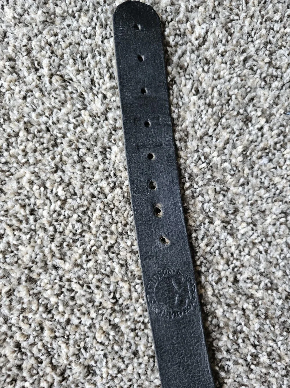 True Religion Black Leather Icon Belt with Branded Buckle